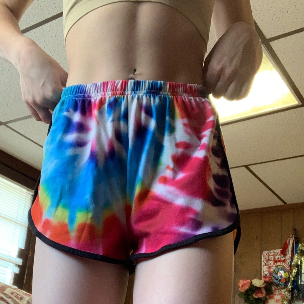 tie-die cotton shorts (high waisted)